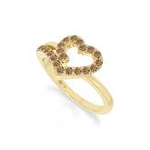 natural citrine heart promise rings in yellow gold vermeil